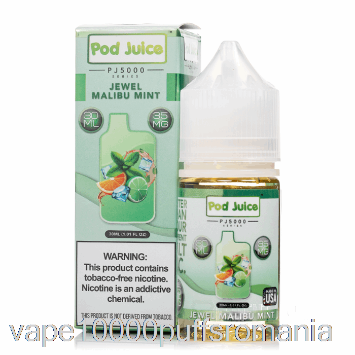 Vape Romania Jewel Malibu Menta - Suc De Păstăi Pj5000 - 30ml 35mg